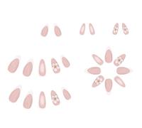 Almond Press On Nails Shiny Fake Nails In 12 Sizes 24 Pieces French Tips For Art Decorations Pressing Nail Coffin Almond French Nail