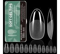 Almond Shape Gel Nails Tips 550PCS Pre Etched Clear False Nails Manicure Accesories For Professional And Starter Use Nail Art At Home
