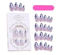 Almond Shapes Stick On Nails - 12 Sizes Economical Acrylic Faux Extension Kit, Premium False Overlay Plate, Instant Transformation | Everyday Wear Elegant Dating Holidays Girls Pack