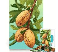 Almond Tree Branch with Ripe Almonds 1000 Piece Jigsaws for Adults Mental Improve Play Laser Cut for Flawless Fit Family Fun Night Activity (38x26cm)