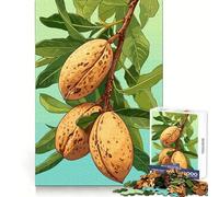 Almond Tree Branch with Ripe Almonds Jigsaw 1000 Pieces for Teenagers Mind Power Quiet Enjoyment Uniform Edges Holiday Treat (38x26cm)