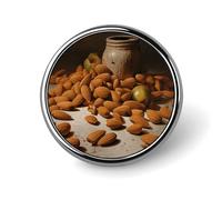 Almonds And Jars Badges Decorative, Durable Aluminum Alloy Round Badge, Lightweight Button Brooch for Shirts, Jackets, Hats, Uniforms 1"