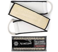 Almooni Natural Egyptian Loofah Back Scrubbers for Use in Shower, Exfoliating Natural Loofah Back Scrubber for Shower for Men and Women to Clean Your Back Deeply - 1 Count (1 Pack) - Black