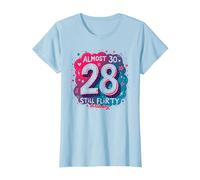 Almost 30, Still Flirty 28th Birthday Gift T-Shirt, Women, Baby Blue, 3XL