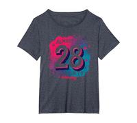 Almost 30, Still Flirty 28th Birthday Gift T-Shirt, Women's Plus, Heather Blue, 3X