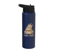 Almost A Prince Vintage Frog Crown Humor Royal Fairy Tale Stainless Steel Insulated Water Bottle