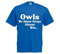 Almost Always Win Owls Tshirt top Football Wednesday Gift Premium Clothing Sheffield Blue