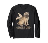Almost an Angel Pug Dog with Wings Long Sleeve T-Shirt