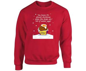 Almost Christmas Jumper, Funny Easter Egg Graphic Sweatshirt, Festive Xmas 2025 Novelty Gift Unisex Top UK