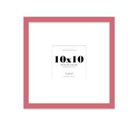 Almost Frameless 10x10 Square Picture Frame, Display Pictures 7x7 With Mat or 10x10 Without Mat, Wall Hanging & Free Standing Photo Frame, Pink, 1 Pack