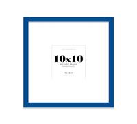 Almost Frameless 10x10 Square Picture Frame, Display Pictures 7x7 With Mat or 10x10 Without Mat, Wall Hanging & Free Standing Photo Frame, Blue, 1 Pack