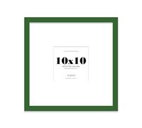 Almost Frameless 10x10 Square Picture Frame, Display Pictures 7x7 With Mat or 10x10 Without Mat, Wall Hanging & Free Standing Photo Frame, Green, 1 Pack