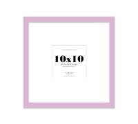 Almost Frameless 10x10 Square Picture Frame, Display Pictures 7x7 With Mat or 10x10 Without Mat, Wall Hanging & Free Standing Photo Frame, Lilac, 1 Pack