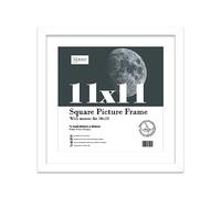 Almost Frameless 11x11 Picture Frame, Display Pictures 10x10 With Mat or 11x11 Without Mat, Wall Hanging Photo Frame, White, 1 Pack