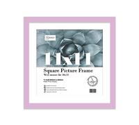 Almost Frameless 11x11 Picture Frame, Display Pictures 10x10 With Mat or 11x11 Without Mat, Wall Hanging Photo Frame, Lilac, 1 Pack