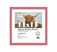 Almost Frameless 11x11 Picture Frame, Display Pictures 10x10 With Mat or 11x11 Without Mat, Wall Hanging Photo Frame, Pink, 1 Pack