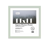 Almost Frameless 11x11 Picture Frame, Display Pictures 10x10 With Mat or 11x11 Without Mat, Wall Hanging Photo Frame, Mint, 1 Pack