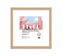 Almost Frameless 11x11 Picture Frame, Display Pictures 9x9 With Mat or 11x11 Without Mat, Wall Hanging Photo Frame, Oak, 1 Pack