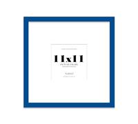 Almost Frameless 11x11 Square Picture Frame, Display Pictures 8x8 With Mat or 11x11 Without Mat, Wall Hanging & Free Standing Photo Frame, Blue, 1 Pack