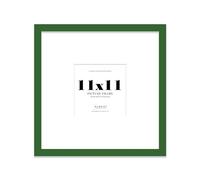 Almost Frameless 11x11 Square Picture Frame, Display Pictures 8x8 With Mat or 11x11 Without Mat, Wall Hanging & Free Standing Photo Frame, Green, 1 Pack