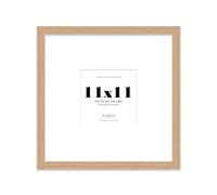 Almost Frameless 11x11 Square Picture Frame, Display Pictures 8x8 With Mat or 11x11 Without Mat, Wall Hanging & Free Standing Photo Frame, Oak, 1 Pack