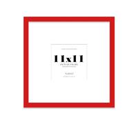 Almost Frameless 11x11 Square Picture Frame, Display Pictures 8x8 With Mat or 11x11 Without Mat, Wall Hanging & Free Standing Photo Frame, Red, 1 Pack