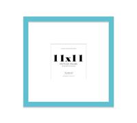 Almost Frameless 11x11 Square Picture Frame, Display Pictures 8x8 With Mat or 11x11 Without Mat, Wall Hanging & Free Standing Photo Frame, Turquoise, 1 Pack