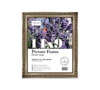 Almost Frameless 11x9 Gunmetal Ornate Picture Frame 11"x9"(27.9x22.9cm) Poster, Photo, Artwork, or Print. Baroque Style Portrait and Landscape Display with Wall Hooks