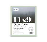 Almost Frameless 11x9 Mint Green Picture Frame 11"x9"(27.9x22.9cm) Poster, Photo, Artwork, or Print. Thin Edge Slim Frame Portrait and Landscape Display with Wall Hooks