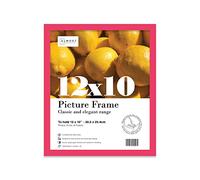 Almost Frameless 12x10 Bright Pink Picture Frame 12"x10"(30.5x25.4cm) Poster, Photo, Artwork, or Print. Thin Edge Slim Frame Portrait and Landscape Display with Wall Hooks