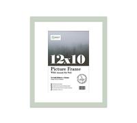 Almost Frameless 12x10 Mint Picture Frame With Mount for 9x6 Print, Poster or Photo Poster, Photo, Artwork, or Print. Thin Edge Slim Frame Portrait and Landscape Display with Wall Hooks
