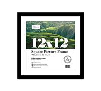 Almost Frameless 12x12 Picture Frame, Display Pictures 11x11 With Mat or 12x12 Without Mat, Wall Hanging Photo Frame, Black, 1 Pack