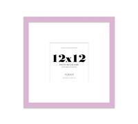 Almost Frameless 12x12 Square Picture Frame, Display Pictures 9x9 With Mat or 12x12 Without Mat, Wall Hanging & Free Standing Photo Frame, Lilac, 1 Pack