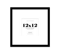 Almost Frameless 12x12 Square Picture Frame, Display Pictures 9x9 With Mat or 12x12 Without Mat, Wall Hanging & Free Standing Photo Frame, Black, 1 Pack