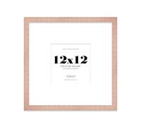 Almost Frameless 12x12 Square Picture Frame, Display Pictures 9x9 With Mat or 12x12 Without Mat, Wall Hanging & Free Standing Photo Frame, Bronze, 1 Pack