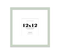 Almost Frameless 12x12 Square Picture Frame, Display Pictures 9x9 With Mat or 12x12 Without Mat, Wall Hanging & Free Standing Photo Frame, Mint Green, 1 Pack