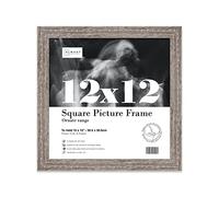Almost Frameless 12x12 Walnut Ornate Picture Frame 12"x12"(30.5x30.5cm) Poster, Photo, Artwork, or Print. Opulent Style Portrait and Landscape Display with Wall Hooks