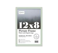 Almost Frameless 12x8 Mint Green Picture Frame 12"x8"(30.5x20.3cm) Poster, Photo, Artwork, or Print. Thin Edge Slim Frame Portrait and Landscape Display with Wall Hooks