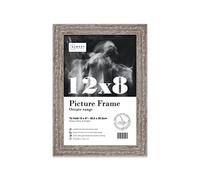 Almost Frameless 12x8 Walnut Ornate Picture Frame 12"x8"(30.5x20.3cm) Poster, Photo, Artwork, or Print. Antique Style Portrait and Landscape Display with Wall Hooks