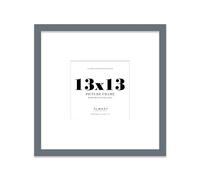 Almost Frameless 13x13 Square Picture Frame, Display Pictures 10x10 With Mat or 13x13 Without Mat, Wall Hanging & Free Standing Photo Frame, Grey, 1 Pack