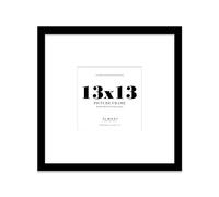 Almost Frameless 13x13 Square Picture Frame, Display Pictures 10x10 With Mat or 13x13 Without Mat, Wall Hanging & Free Standing Photo Frame, Black, 1 Pack