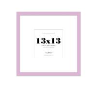 Almost Frameless 13x13 Square Picture Frame, Display Pictures 10x10 With Mat or 13x13 Without Mat, Wall Hanging & Free Standing Photo Frame, Lilac, 1 Pack