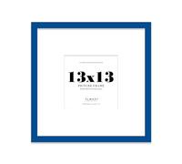 Almost Frameless 13x13 Square Picture Frame, Display Pictures 10x10 With Mat or 13x13 Without Mat, Wall Hanging & Free Standing Photo Frame, Blue, 1 Pack