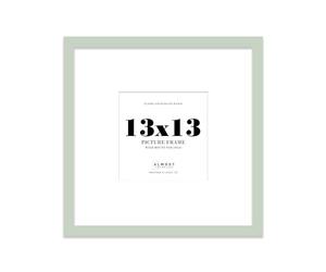 Almost Frameless 13x13 Square Picture Frame, Display Pictures 10x10 With Mat or 13x13 Without Mat, Wall Hanging & Free Standing Photo Frame, Mint Green, 1 Pack