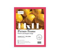 Almost Frameless 14x11 Bright Pink Picture Frame 14"x11"(35.6x27.9cm) Poster, Photo, Artwork, or Print. Thin Edge Slim Frame Portrait and Landscape Display with Wall Hooks