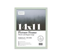 Almost Frameless 14x11 Mint Green Picture Frame 14"x11"(35.6x27.9cm) Poster, Photo, Artwork, or Print. Thin Edge Slim Frame Portrait and Landscape Display with Wall Hooks