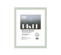 Almost Frameless 14x11 Mint Picture Frame With Mount for 10x8 Print, Poster or Photo Poster, Photo, Artwork, or Print. Thin Edge Slim Frame Portrait and Landscape Display with Wall Hooks