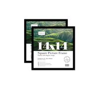 Almost Frameless 14x14 Black Picture Frame Set of 2, Display 14x14 Picture Gallery Wall, Poster, Photo, Artwork, or Print, Black, Square