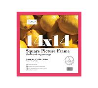 Almost Frameless 14x14 Bright Pink Picture Frame 14"x14"(35.6x35.6cm) Poster, Photo, Artwork, or Print. Thin Edge Slim Frame Portrait and Landscape Display with Wall Hooks