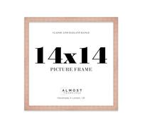 Almost Frameless 14x14 Copper Picture Frame 14"x14"(35.6x35.6cm) Poster, Photo, Artwork, or Print. Thin Edge Slim Frame Portrait and Landscape Display with Wall Hooks